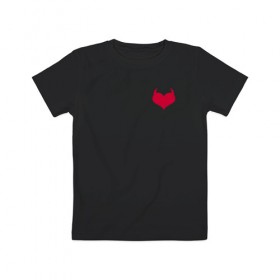 Детская футболка хлопок с принтом Lucifer wings в Белгороде, 100% хлопок | круглый вырез горловины, полуприлегающий силуэт, длина до линии бедер | дьявольское сердечко | коварный | крылья | лайк | рога | сердце | чёртик