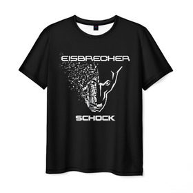 Мужская футболка 3D с принтом EISBRECHER SCHOCK в Белгороде, 100% полиэфир | прямой крой, круглый вырез горловины, длина до линии бедер | Тематика изображения на принте: eisbrecher | metal | rock | schock | метал | рок