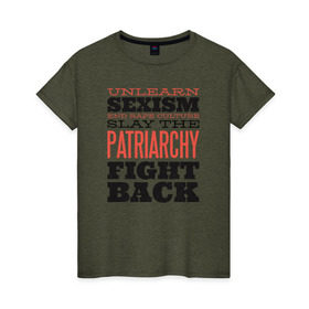 Женская футболка хлопок с принтом Феминизм в Белгороде, 100% хлопок | прямой крой, круглый вырез горловины, длина до линии бедер, слегка спущенное плечо | женские | надписи | надпись | равенство | феминизм