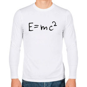 Мужской лонгслив хлопок с принтом E=mc2 в Белгороде, 100% хлопок |  | emc 2 | emc2 | знаменитые формулы | физика | формулы | эйнштейн