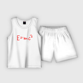Детская пижама с шортами хлопок с принтом E mc2 в Белгороде,  |  | Тематика изображения на принте: emc 2 | emc2 | знаменитые формулы | физика | формулы | эйнштейн