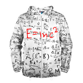 Мужская ветровка 3D с принтом E=mc2 (редач) в Белгороде, 100% полиэстер | подол и капюшон оформлены резинкой с фиксаторами, два кармана без застежек по бокам, один потайной карман на груди | emc 2 | emc2 | знаменитые формулы | физика | формулы | эйнштейн