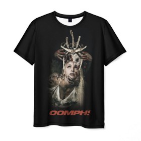 Мужская футболка 3D с принтом OOMPH в Белгороде, 100% полиэфир | прямой крой, круглый вырез горловины, длина до линии бедер | metal | oomph | rock | метал | рок
