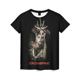 Женская футболка 3D с принтом OOMPH в Белгороде, 100% полиэфир ( синтетическое хлопкоподобное полотно) | прямой крой, круглый вырез горловины, длина до линии бедер | metal | oomph | rock | метал | рок