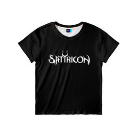 Детская футболка 3D с принтом Satyricon в Белгороде, 100% гипоаллергенный полиэфир | прямой крой, круглый вырез горловины, длина до линии бедер, чуть спущенное плечо, ткань немного тянется | black metal | metal | rock | satyricon | метал | рок