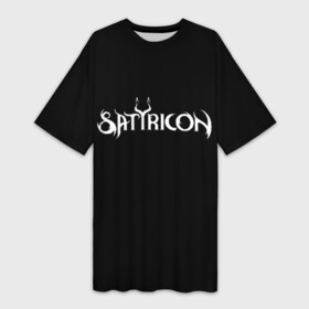 Платье-футболка 3D с принтом Satyricon в Белгороде,  |  | black metal | metal | rock | satyricon | метал | рок