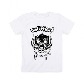 Детская футболка хлопок с принтом MOTORHEAD в Белгороде, 100% хлопок | круглый вырез горловины, полуприлегающий силуэт, длина до линии бедер | england | motorhead | моторхед