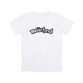 Детская футболка хлопок с принтом MOTORHEAD в Белгороде, 100% хлопок | круглый вырез горловины, полуприлегающий силуэт, длина до линии бедер | Тематика изображения на принте: england | motorhead | моторхед