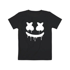 Детская футболка хлопок с принтом MARSHMELLO MELT в Белгороде, 100% хлопок | круглый вырез горловины, полуприлегающий силуэт, длина до линии бедер | america | dj | marshmello | melt | usa | америка | маршмелло