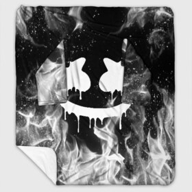 Плед с рукавами с принтом MARSHMELLO MELT в Белгороде, 100% полиэстер | Закругленные углы, все края обработаны. Ткань не мнется и не растягивается. Размер 170*145 | america | dj | fire | flame | marshmello | usa | америка | маршмелло | огонь | пламя