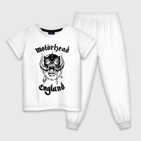 Детская пижама хлопок с принтом MOTORHEAD в Белгороде, 100% хлопок |  брюки и футболка прямого кроя, без карманов, на брюках мягкая резинка на поясе и по низу штанин
 | england | motorhead | моторхед