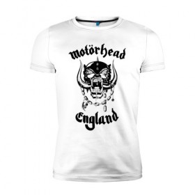 Мужская футболка премиум с принтом MOTORHEAD в Белгороде, 92% хлопок, 8% лайкра | приталенный силуэт, круглый вырез ворота, длина до линии бедра, короткий рукав | england | motorhead | моторхед