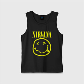 Детская майка хлопок с принтом NIRVANA | НИРВАНА в Белгороде,  |  | nirvana | smile | курт кобейн | нирвана | смайл