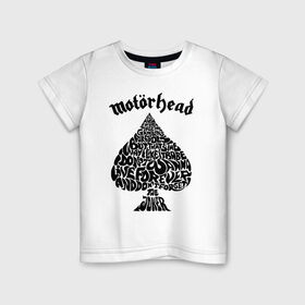 Детская футболка хлопок с принтом MOTORHEAD в Белгороде, 100% хлопок | круглый вырез горловины, полуприлегающий силуэт, длина до линии бедер | Тематика изображения на принте: england | motorhead | моторхед