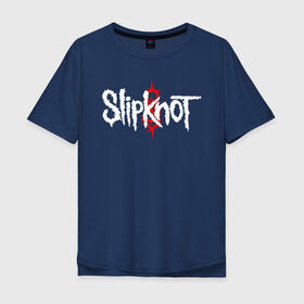 Мужская футболка хлопок Oversize с принтом SLIPKNOT в Белгороде, 100% хлопок | свободный крой, круглый ворот, “спинка” длиннее передней части | slipknot | слипкнот
