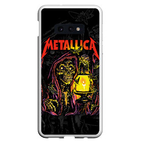 Чехол для Samsung S10E с принтом Metallica в Белгороде, Силикон | Область печати: задняя сторона чехла, без боковых панелей | american | death | fly | holds | james hetfield | kirk hammett | lantern | metal band | metallica | moths | music | mysticism | rock | skeleton | skull | американская | держит | джеймс хетфилд | ларс ульрих | летают | метал группа | металлика | мистика | 