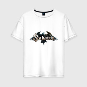 Женская футболка хлопок Oversize с принтом Sabaton в Белгороде, 100% хлопок | свободный крой, круглый ворот, спущенный рукав, длина до линии бедер
 | metal | rock | sabaton | мерч | метал | рок | рок группа | рок музыка | рокер | сабатон | швеция