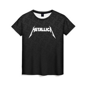 Женская футболка 3D с принтом METALLICA (НА СПИНЕ) в Белгороде, 100% полиэфир ( синтетическое хлопкоподобное полотно) | прямой крой, круглый вырез горловины, длина до линии бедер | lindemann | lm | rammstein | rock | кристиан лоренц | линдеманн | лм | музыка | рамштайн | рок | тилль линдеманн