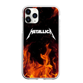 Чехол для iPhone 11 Pro матовый с принтом METALLICA (НА СПИНЕ) в Белгороде, Силикон |  | fire | flame | metallica | металлика | огонь | пламя