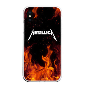 Чехол для iPhone XS Max матовый с принтом METALLICA (НА СПИНЕ) в Белгороде, Силикон | Область печати: задняя сторона чехла, без боковых панелей | Тематика изображения на принте: fire | flame | metallica | металлика | огонь | пламя