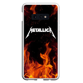 Чехол для Samsung S10E с принтом METALLICA (НА СПИНЕ) в Белгороде, Силикон | Область печати: задняя сторона чехла, без боковых панелей | fire | flame | metallica | металлика | огонь | пламя