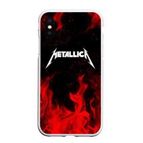 Чехол для iPhone XS Max матовый с принтом METALLICA (НА СПИНЕ) в Белгороде, Силикон | Область печати: задняя сторона чехла, без боковых панелей | Тематика изображения на принте: fire | flame | metallica | металлика | огонь | пламя