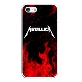 Чехол для iPhone 5/5S матовый с принтом METALLICA (НА СПИНЕ) в Белгороде, Силикон | Область печати: задняя сторона чехла, без боковых панелей | fire | flame | metallica | металлика | огонь | пламя