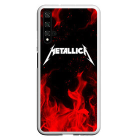 Чехол для Honor 20 с принтом METALLICA (НА СПИНЕ) в Белгороде, Силикон | Область печати: задняя сторона чехла, без боковых панелей | fire | flame | metallica | металлика | огонь | пламя