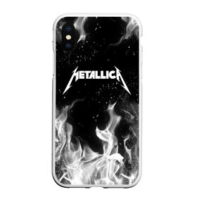 Чехол для iPhone XS Max матовый с принтом METALLICA (НА СПИНЕ) в Белгороде, Силикон | Область печати: задняя сторона чехла, без боковых панелей | Тематика изображения на принте: fire | flame | metallica | металлика | огонь | пламя