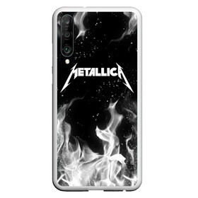 Чехол для Honor P30 с принтом METALLICA (НА СПИНЕ) в Белгороде, Силикон | Область печати: задняя сторона чехла, без боковых панелей | fire | flame | metallica | металлика | огонь | пламя