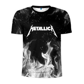Мужская футболка 3D спортивная с принтом METALLICA (НА СПИНЕ) в Белгороде, 100% полиэстер с улучшенными характеристиками | приталенный силуэт, круглая горловина, широкие плечи, сужается к линии бедра | fire | flame | metallica | металлика | огонь | пламя
