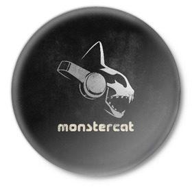 Значок с принтом Monstercat в Белгороде,  металл | круглая форма, металлическая застежка в виде булавки | monstercat | клуб | клубная музыка | кот | котенок | кошка | лейбл | монстар | монстар кет | монстер | музыка | танцевальная музыка | электронная | электронная музыка