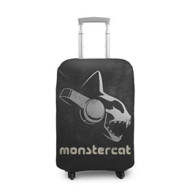 Чехол для чемодана 3D с принтом Monstercat в Белгороде, 86% полиэфир, 14% спандекс | двустороннее нанесение принта, прорези для ручек и колес | monstercat | клуб | клубная музыка | кот | котенок | кошка | лейбл | монстар | монстар кет | монстер | музыка | танцевальная музыка | электронная | электронная музыка