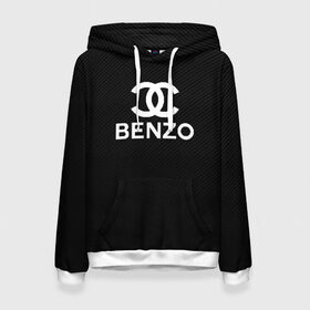Женская толстовка 3D с принтом BENZO GANG ( CARBON ) в Белгороде, 100% полиэстер  | двухслойный капюшон со шнурком для регулировки, мягкие манжеты на рукавах и по низу толстовки, спереди карман-кенгуру с мягким внутренним слоем. | Тематика изображения на принте: bbt | benzo | benzo gang | big baby tape | carbon | ббт | бензо | карбон