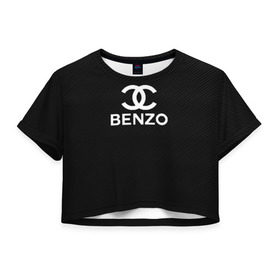 Женская футболка Cropp-top с принтом BENZO GANG ( CARBON ) в Белгороде, 100% полиэстер | круглая горловина, длина футболки до линии талии, рукава с отворотами | bbt | benzo | benzo gang | big baby tape | carbon | ббт | бензо | карбон