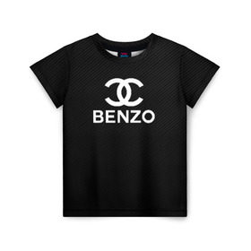 Детская футболка 3D с принтом BENZO GANG ( CARBON ) в Белгороде, 100% гипоаллергенный полиэфир | прямой крой, круглый вырез горловины, длина до линии бедер, чуть спущенное плечо, ткань немного тянется | Тематика изображения на принте: bbt | benzo | benzo gang | big baby tape | carbon | ббт | бензо | карбон