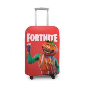 Чехол для чемодана 3D с принтом Fortnite (Tomato) в Белгороде, 86% полиэфир, 14% спандекс | двустороннее нанесение принта, прорези для ручек и колес | fortnite | game | like | mem | skin | skins | tomato | помидор | скин | томат | форнайн | форнайт | фортнайн | фортнайт