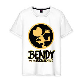 Мужская футболка хлопок с принтом Bendy And The Ink Machine (52) в Белгороде, 100% хлопок | прямой крой, круглый вырез горловины, длина до линии бедер, слегка спущенное плечо. | bendy | bendy and the ink machine | devil | game | horror | ink | mask | бенди | бенди и чернильная машина | краска | чернила