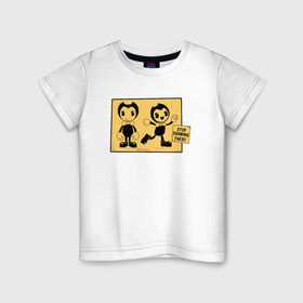 Детская футболка хлопок с принтом Bendy And The Ink Machine (54) в Белгороде, 100% хлопок | круглый вырез горловины, полуприлегающий силуэт, длина до линии бедер | 