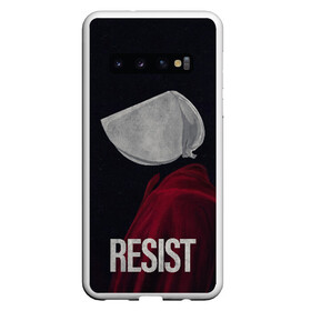 Чехол для Samsung Galaxy S10 с принтом Resist в Белгороде, Силикон | Область печати: задняя сторона чехла, без боковых панелей | Тематика изображения на принте: the handmaid’s tale | джозефова №2 | джун | джун осборн | маргарет | маргарет этвуд | рассказ служанки | служанка | фредова | элизабет мосс | этвуд