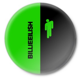 Значок с принтом BILLIE EILISH GLITCH в Белгороде,  металл | круглая форма, металлическая застежка в виде булавки | be | billie | billie eilish | blohsh | ghoul | билли | билли айлиш