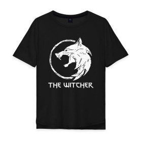 Мужская футболка хлопок Oversize с принтом ВЕДЬМАК (настраиваемый) в Белгороде, 100% хлопок | свободный крой, круглый ворот, “спинка” длиннее передней части | geralt | the witcher | the witcher wild hunt | witcher | ведьмак | ведьмак 3 | геральт