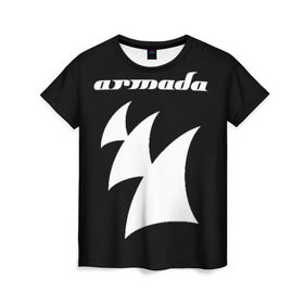 Женская футболка 3D с принтом Armada Music в Белгороде, 100% полиэфир ( синтетическое хлопкоподобное полотно) | прямой крой, круглый вырез горловины, длина до линии бедер | Тематика изображения на принте: armada | armada music | armin | armin van buuren | van buuren