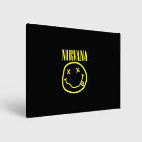 Холст прямоугольный с принтом NIRVANA | НИРВАНА в Белгороде, 100% ПВХ |  | nirvana | smile | курт кобейн | нирвана | смайл