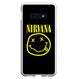 Чехол для Samsung S10E с принтом NIRVANA в Белгороде, Силикон | Область печати: задняя сторона чехла, без боковых панелей | nirvana | smile | курт кобейн | нирвана | смайл