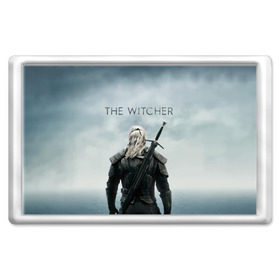 Магнит 45*70 с принтом THE WITCHER (Сериал) в Белгороде, Пластик | Размер: 78*52 мм; Размер печати: 70*45 | bird | game | games | geralt | hunter | logo | monsters | series | star | the | witcher | wolf | ведьмак | волк | геральт | звезда | игра | игры | лого | медальон | монстры | охотник | птица | сериал | символ