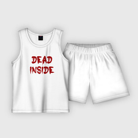 Детская пижама с шортами хлопок с принтом Dead inside в Белгороде,  |  | dead inside | dont open dead inside | дед внутри | дед инсайд