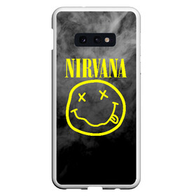 Чехол для Samsung S10E с принтом NIRVANA в Белгороде, Силикон | Область печати: задняя сторона чехла, без боковых панелей | nirvana | smile | курт кобейн | нирвана | смайл