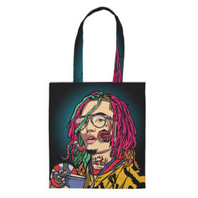 Сумка 3D повседневная с принтом Lil Pump в Белгороде, 100% полиэстер | Плотность: 200 г/м2; Размер: 34×35 см; Высота лямок: 30 см | esskeetit | gazzy garcia | gucci gang | lil pump | lilpump | газзи гарсия | лил памп | рэп | рэпер | эшкере