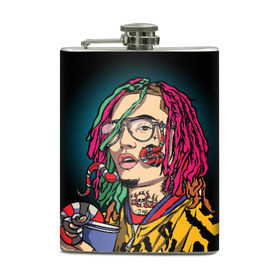 Фляга с принтом Lil Pump в Белгороде, металлический корпус | емкость 0,22 л, размер 125 х 94 мм. Виниловая наклейка запечатывается полностью | esskeetit | gazzy garcia | gucci gang | lil pump | lilpump | газзи гарсия | лил памп | рэп | рэпер | эшкере